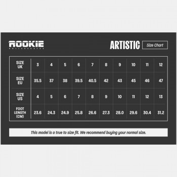 Rookie Artistic Quad Roller Skates - Black