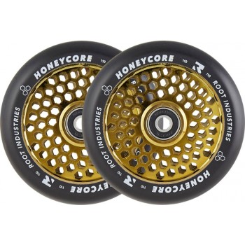 Root Honeycore Black Pro Scooter Wheels 110mm (Pair) gold