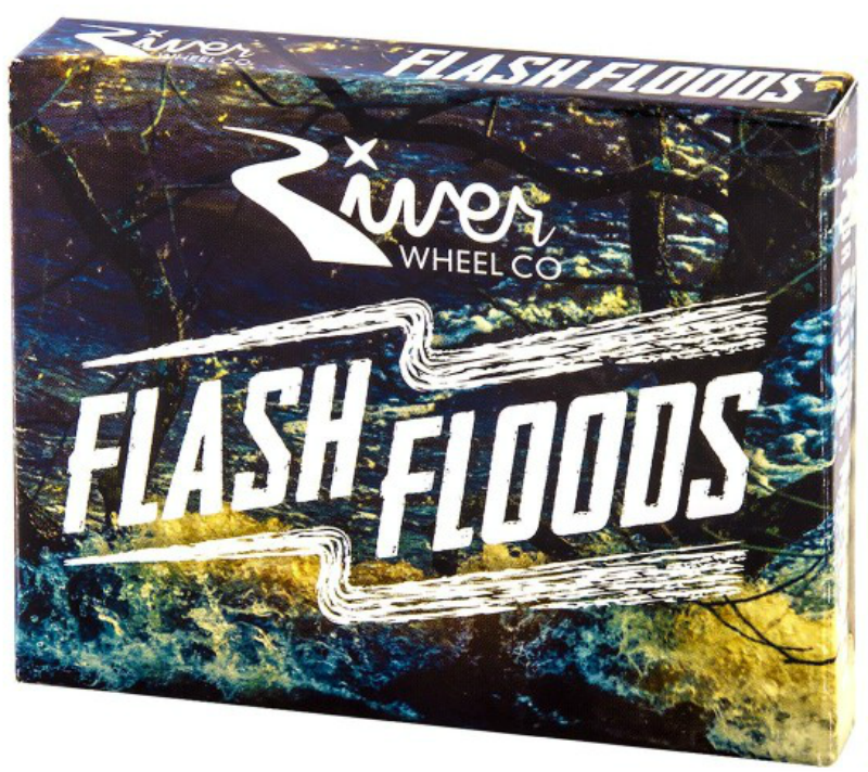 River-Flash Floods Bearings 4 Pk with spacers (ABEC 7) Blue on Gold