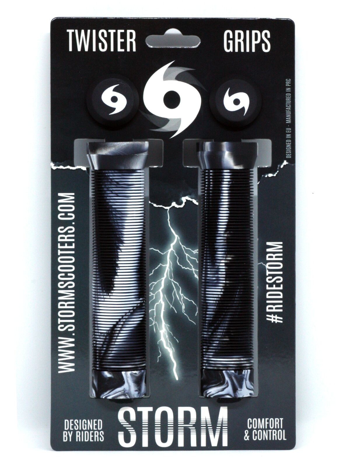 Storm Twister Scooter Grips - Black/White