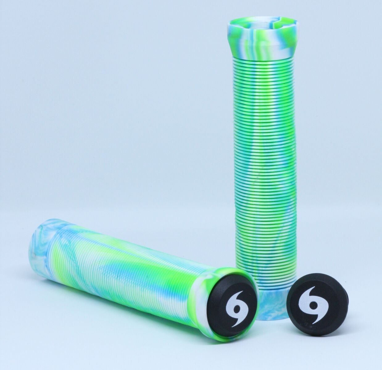 Storm Twister Scooter Grips - Aqua/Green/White