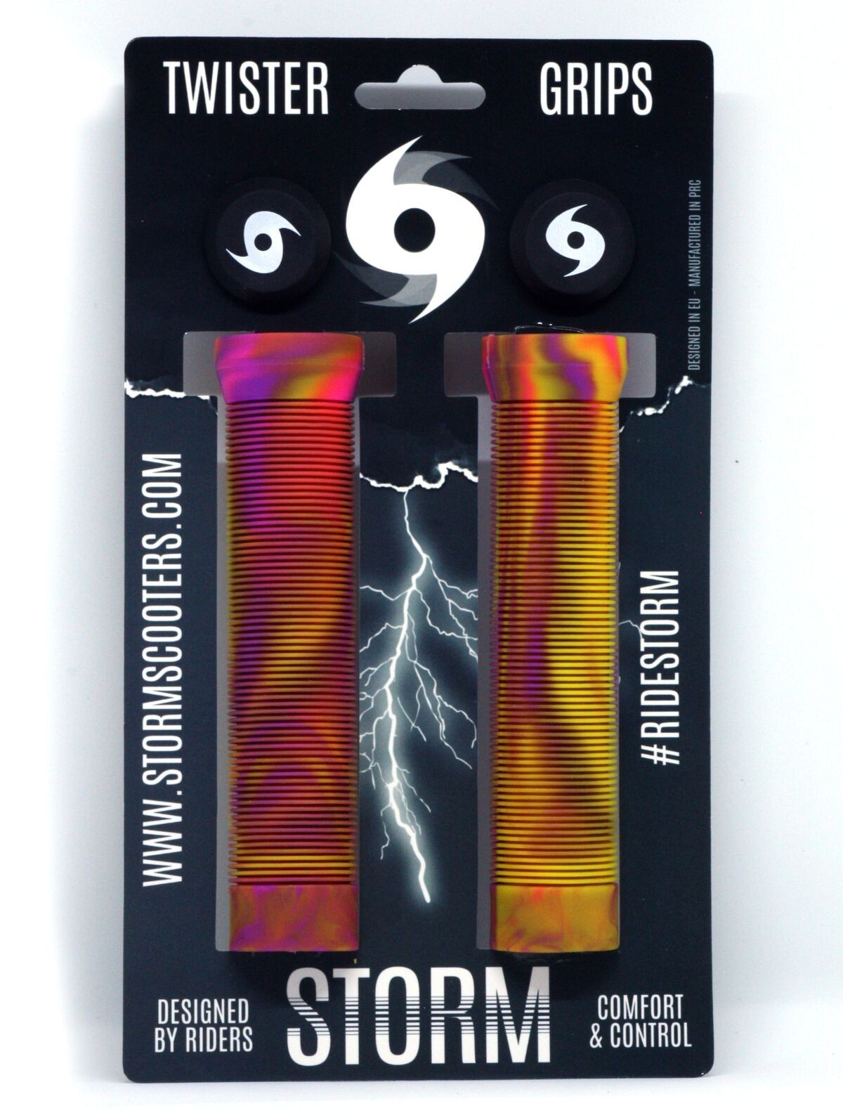 Storm Twister Scooter Grips - Pink/Yellow/Purple