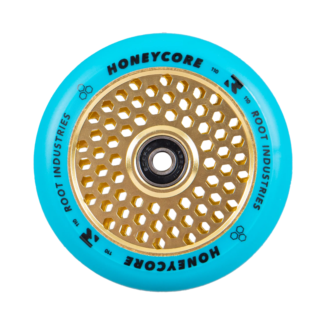 Root Limited Honeycore Pro Scooter Wheels 110mm (Pair) -Blue/Yellow