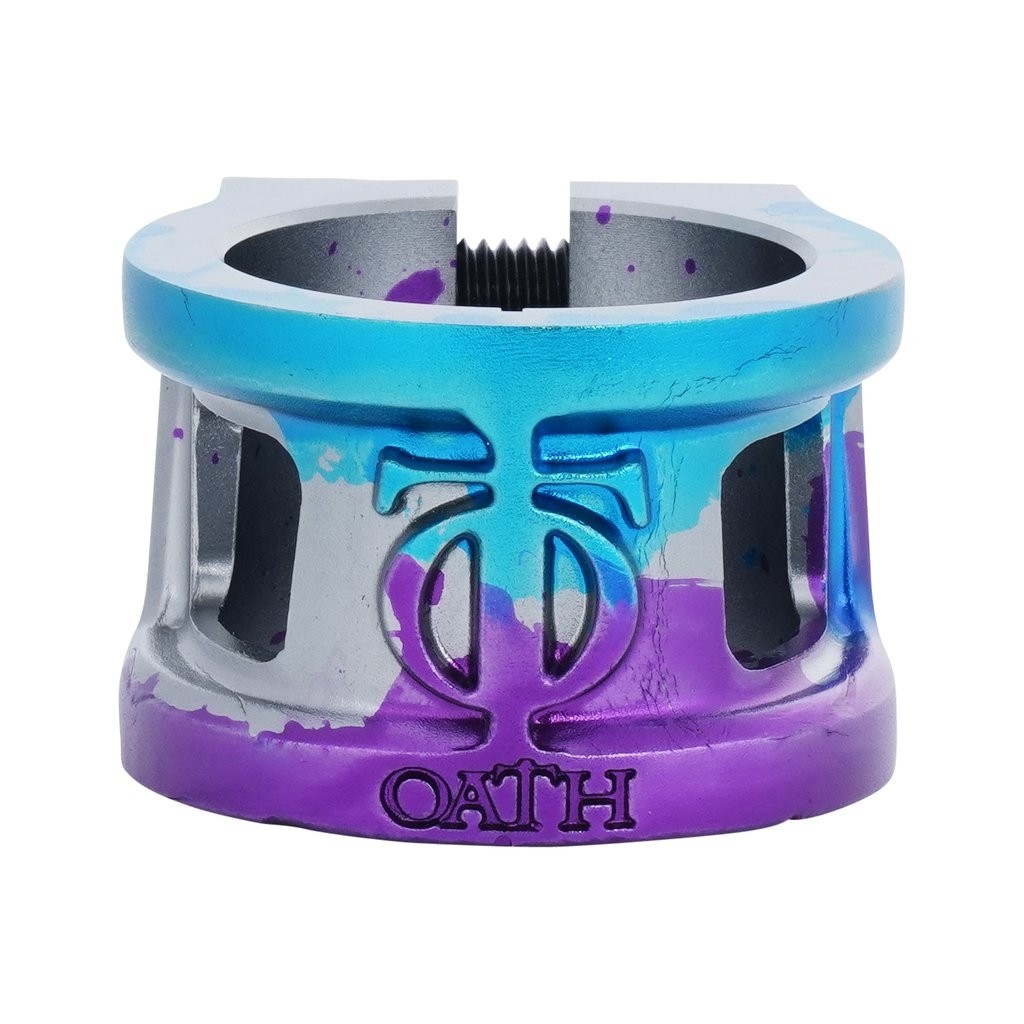 Oath Cage 2 Bolt V2 Scooter Clamp - Blue/Purple/Titanium