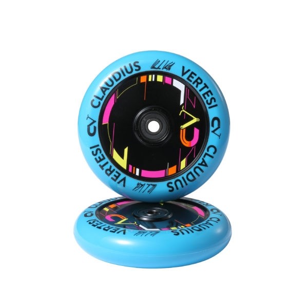 Claudius Vertesi Signature 110mm Scooter Wheels - Caribbean Blue (Pair) Claudius Vertesi Signature 110mm Scooter Wheels - Caribbean Blue (Pair)