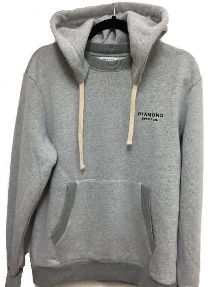 Diamond Stone Cut Pullover Hoodie - Grey Diamond Stone Cut Pullover Hoodie - Grey