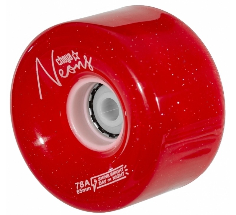 Chaya Neon LED Red Roller Skate Wheels (Pack of 4)