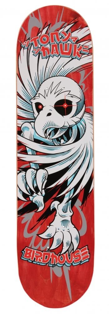 Birdhouse Pro Hawk Spiral Skateboard Deck Red - 8