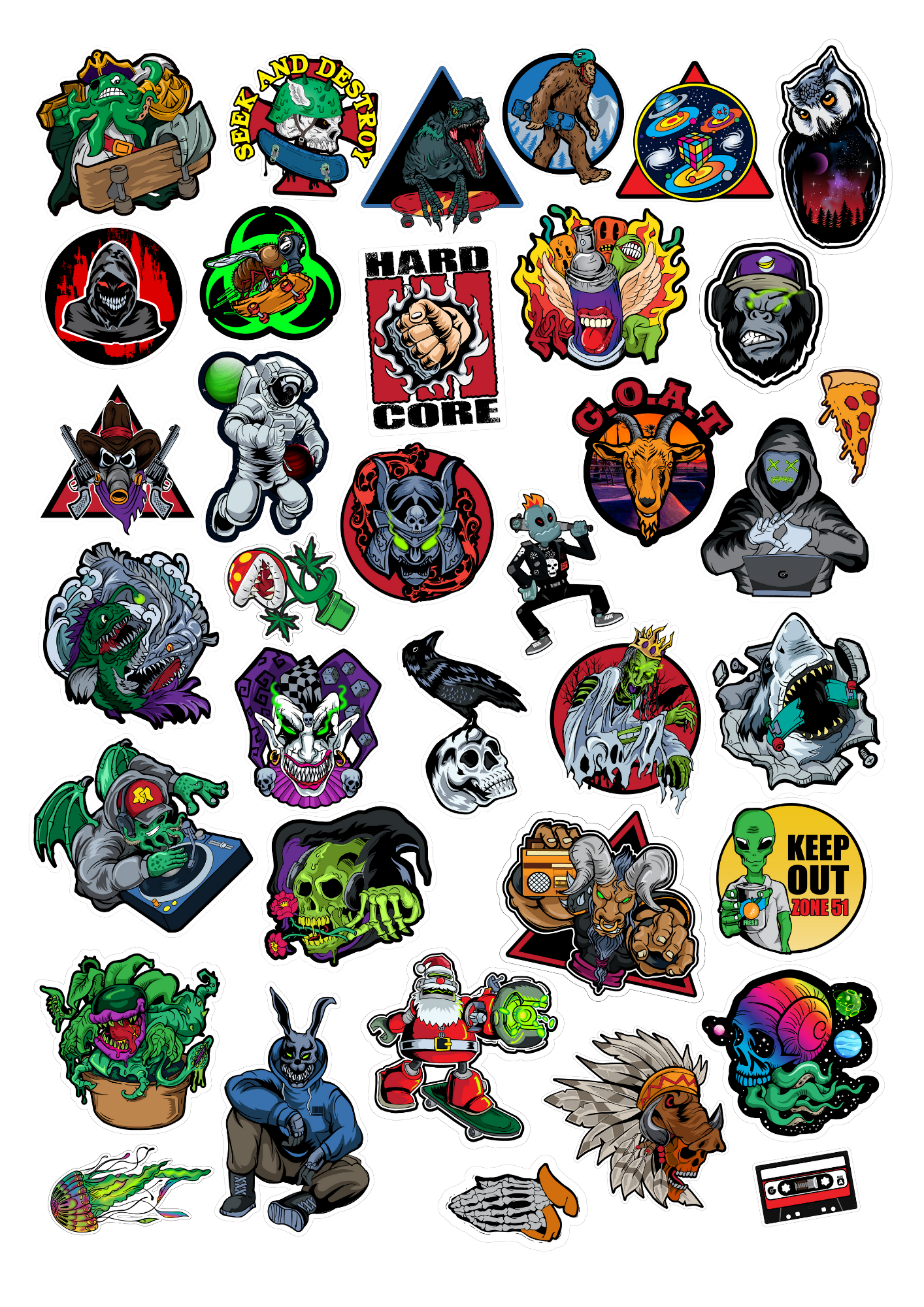 Gosk8 Stickers - A3