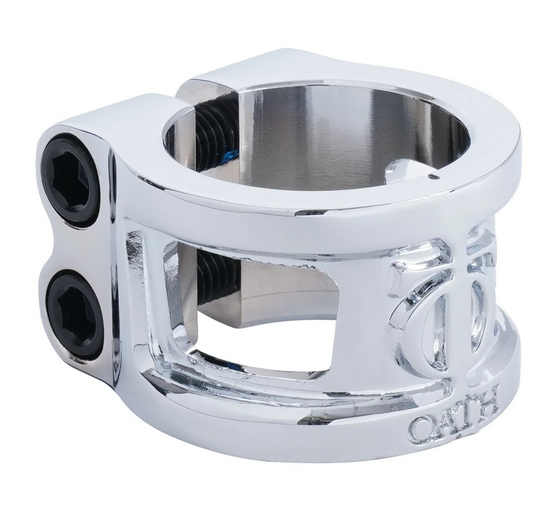 Oath Cage V2 Alloy 2 Bolt Scooter Clamp - Neo Silver