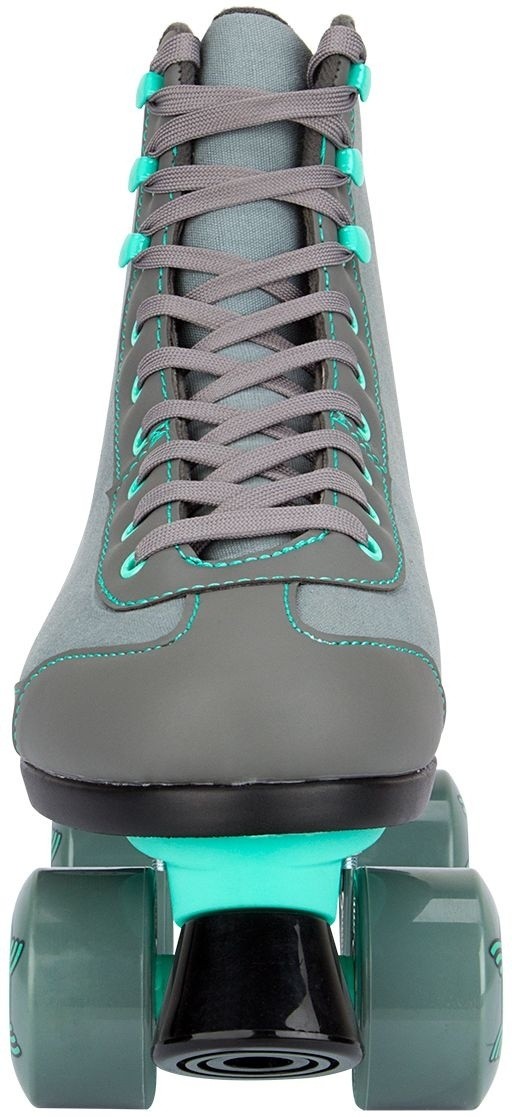 Nijdam Retro Roller Skates Nubuck - Gray/Green