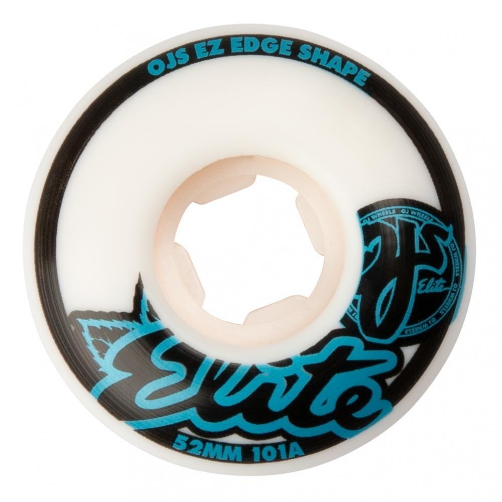 OJ Elite EZ Edge Skateboard Wheels White	52mm  (Pack of 4)