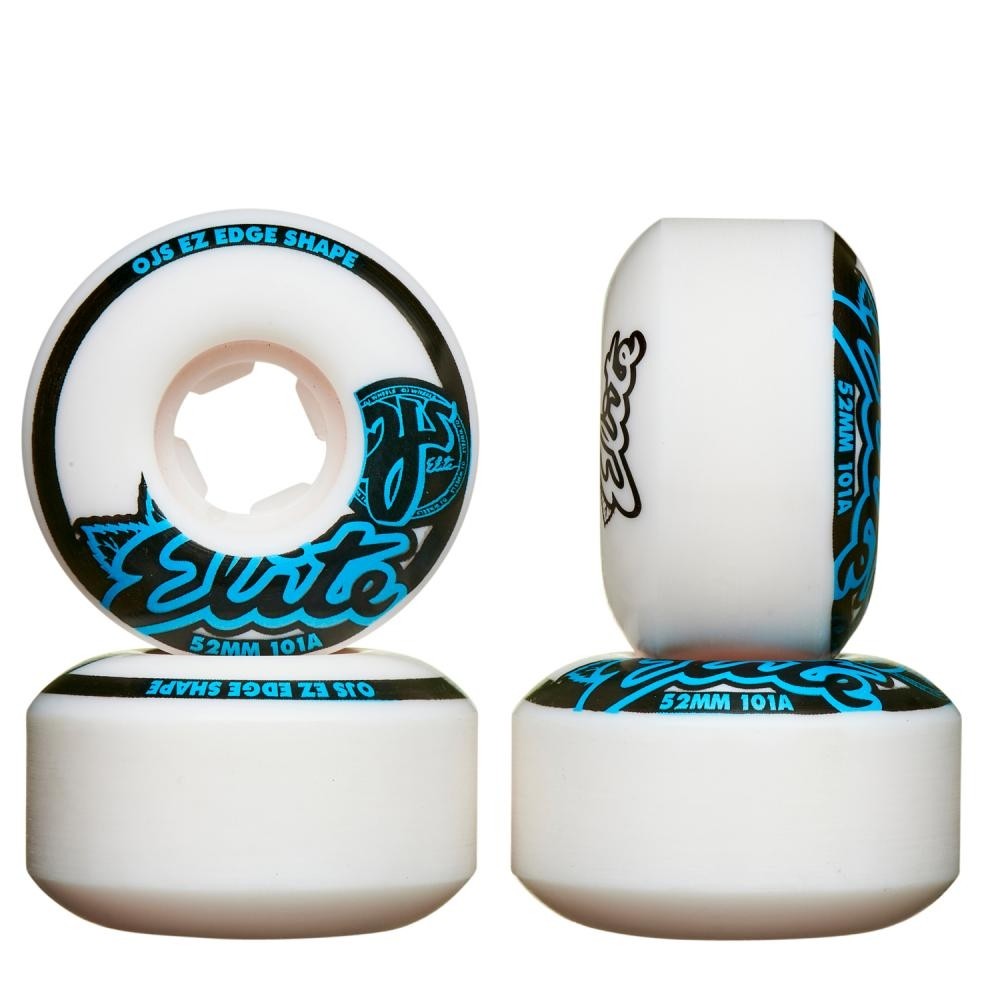 OJ Elite EZ Edge Skateboard Wheels White	52mm  (Pack of 4)