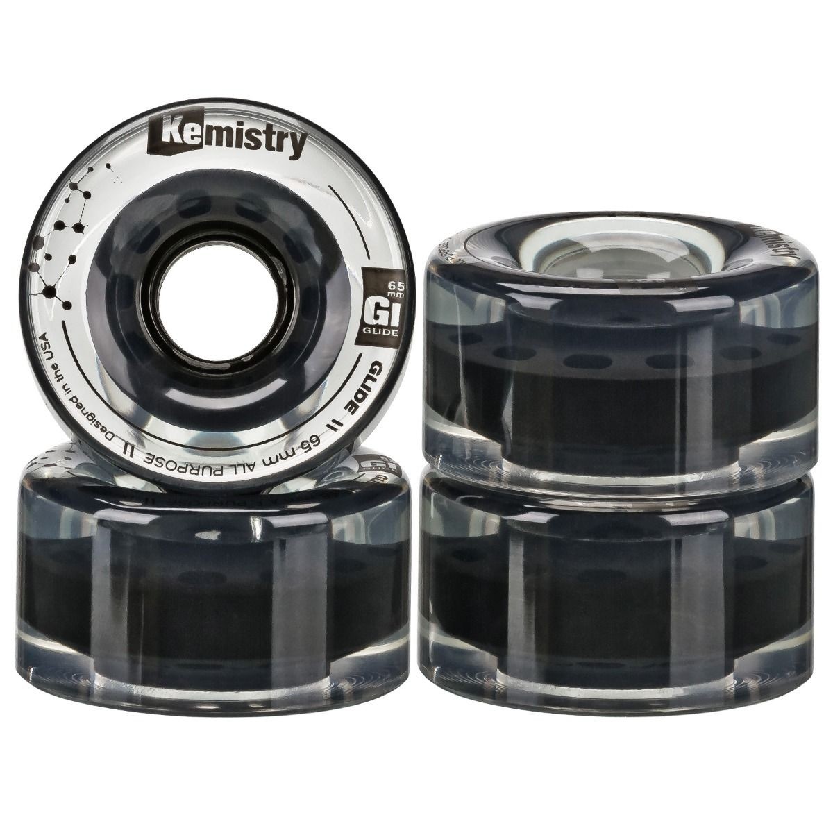 Kemistry Glide 65mm 82A Outdoor Roller Skate Wheels (Set of 4)