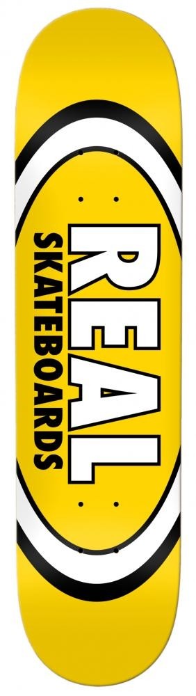 Real Team Classic Oval Skateboard Deck Yellow - 8.06