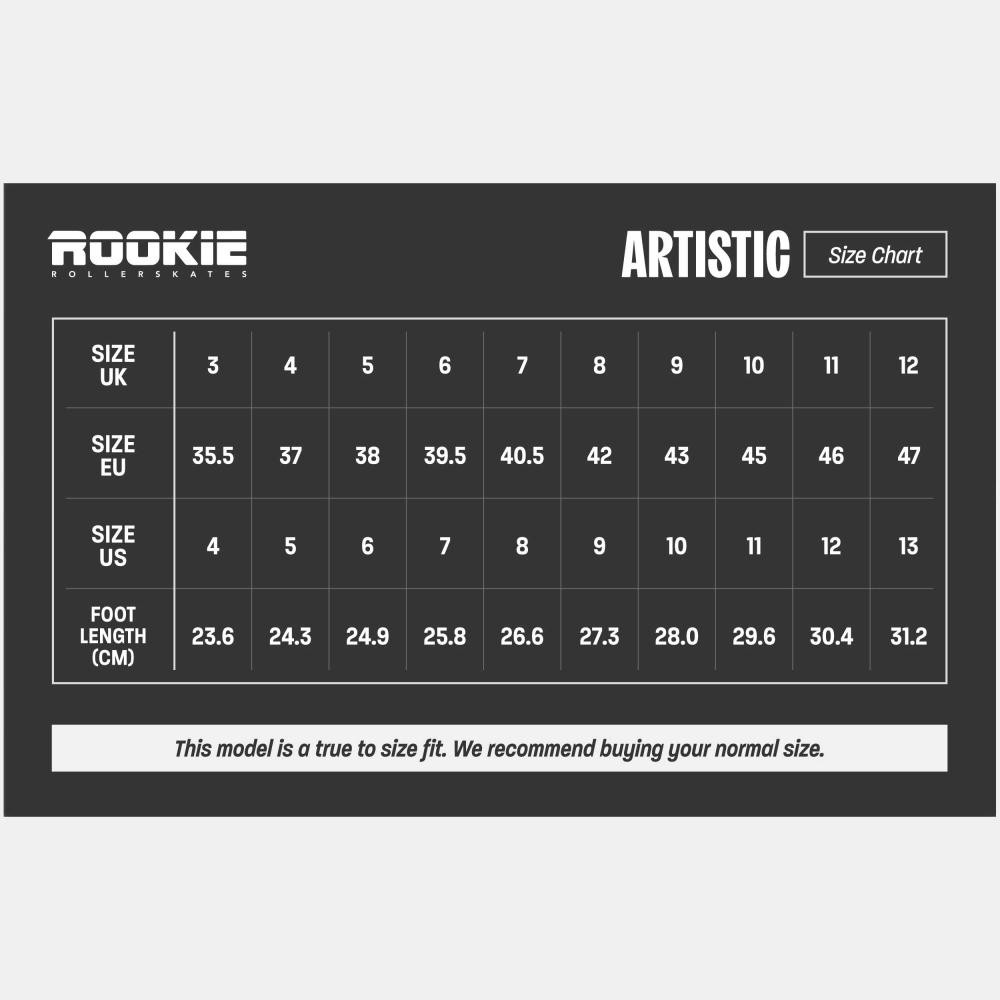 Rookie Artistic Quad Roller Skates - Black