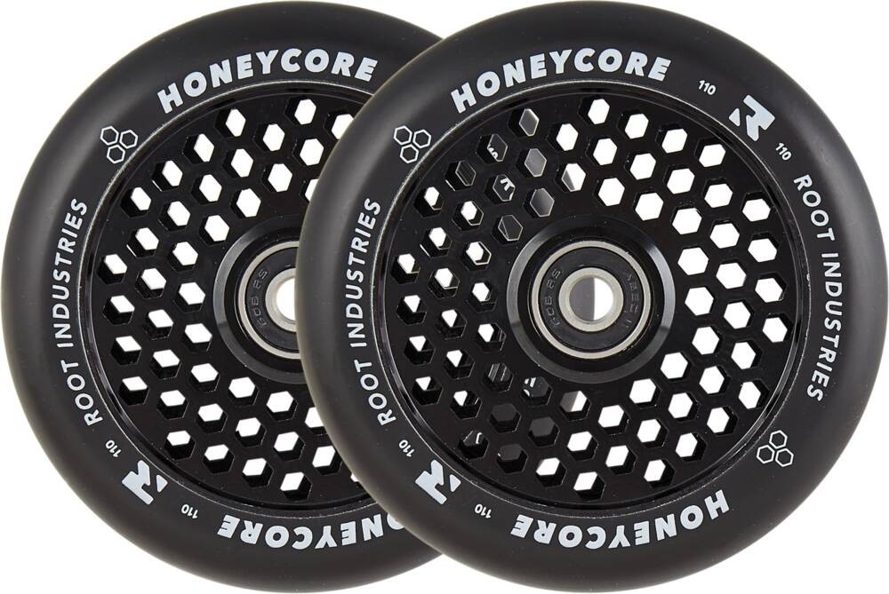 Root Honeycore Black Pro Scooter Wheels 110mm (Pair) - Black