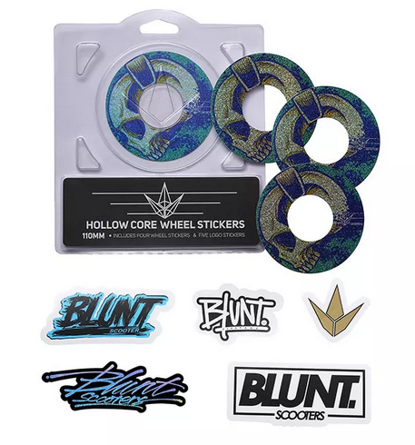 Blunt Hollowcore 110mm Stunt Scooter Wheel Stickers - Skull Phones