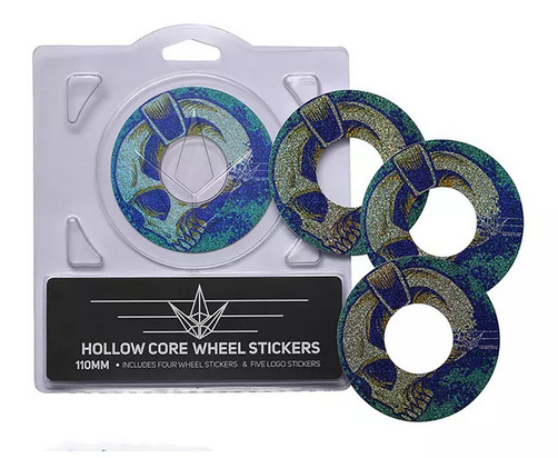 Blunt Hollowcore 110mm Stunt Scooter Wheel Stickers - Skull Phones