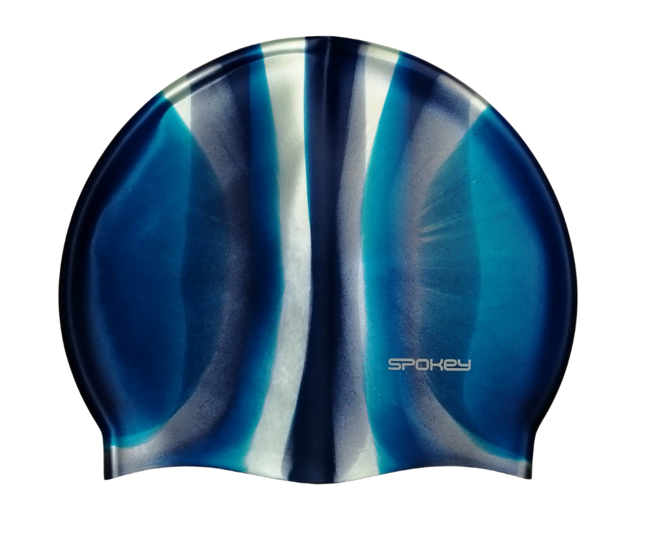 Spokey Silicone Swimming Cap Abstract - Blue/Silver