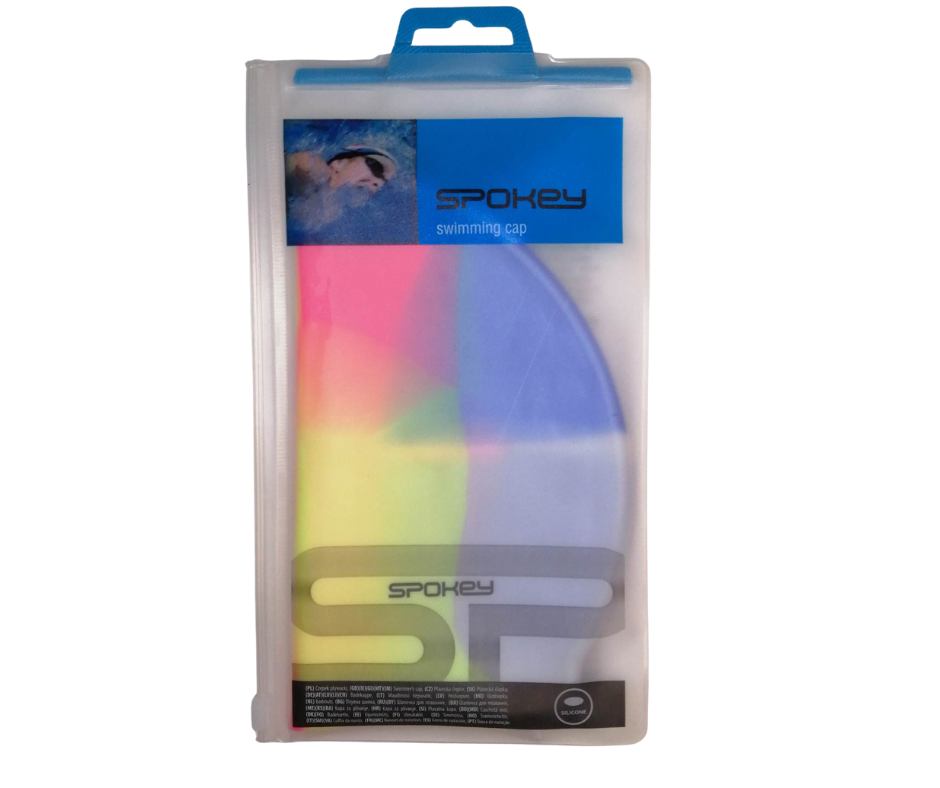 Spokey Silicone Swimming Cap Abstract - Pink/Blue/Yellow