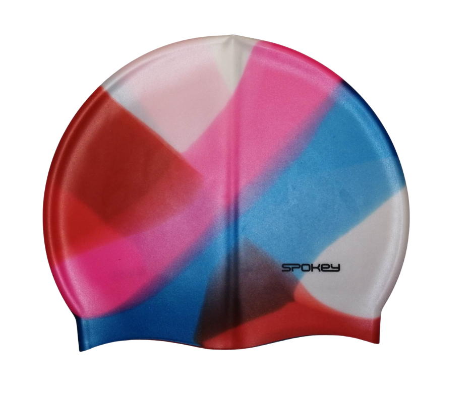 Spokey Silicone Swimming Cap Abstract - Pink/Blue/Orange