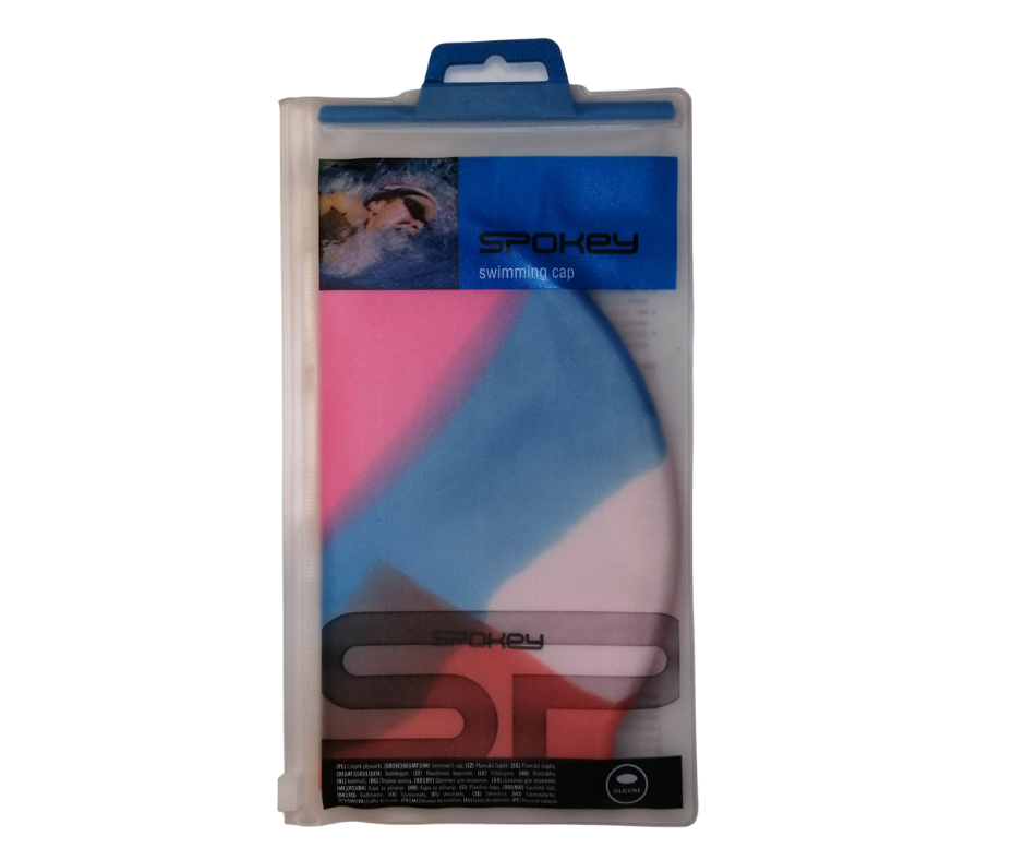 Spokey Silicone Swimming Cap Abstract - Pink/Blue/Orange