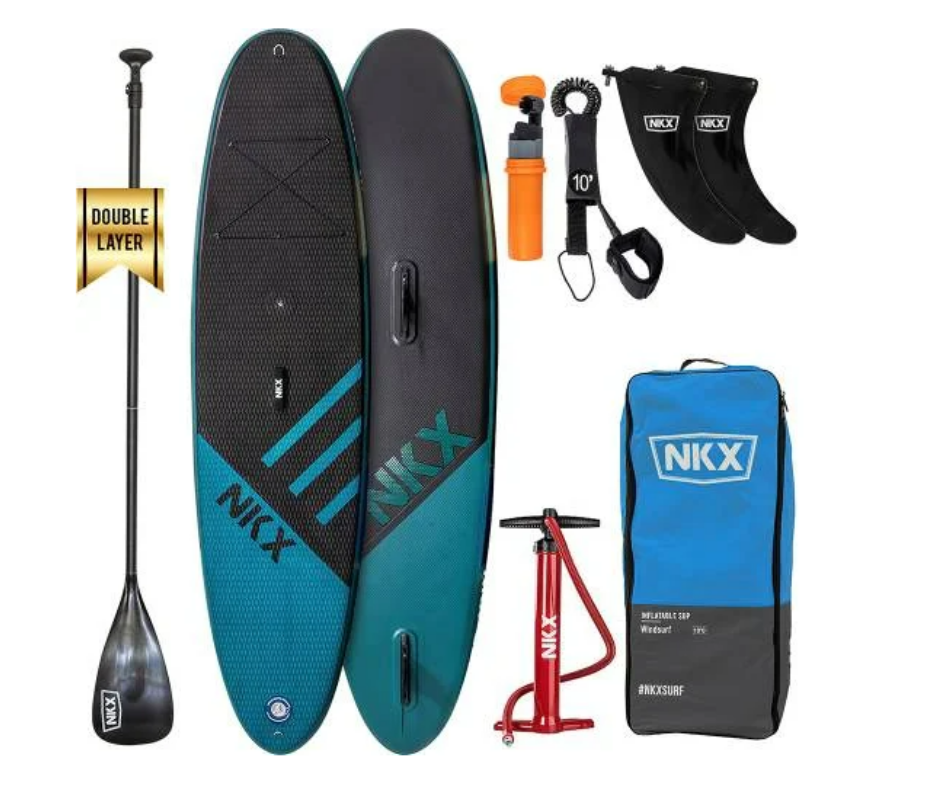 NKX Windsurf Inflatable SUP - Black-Blue 10