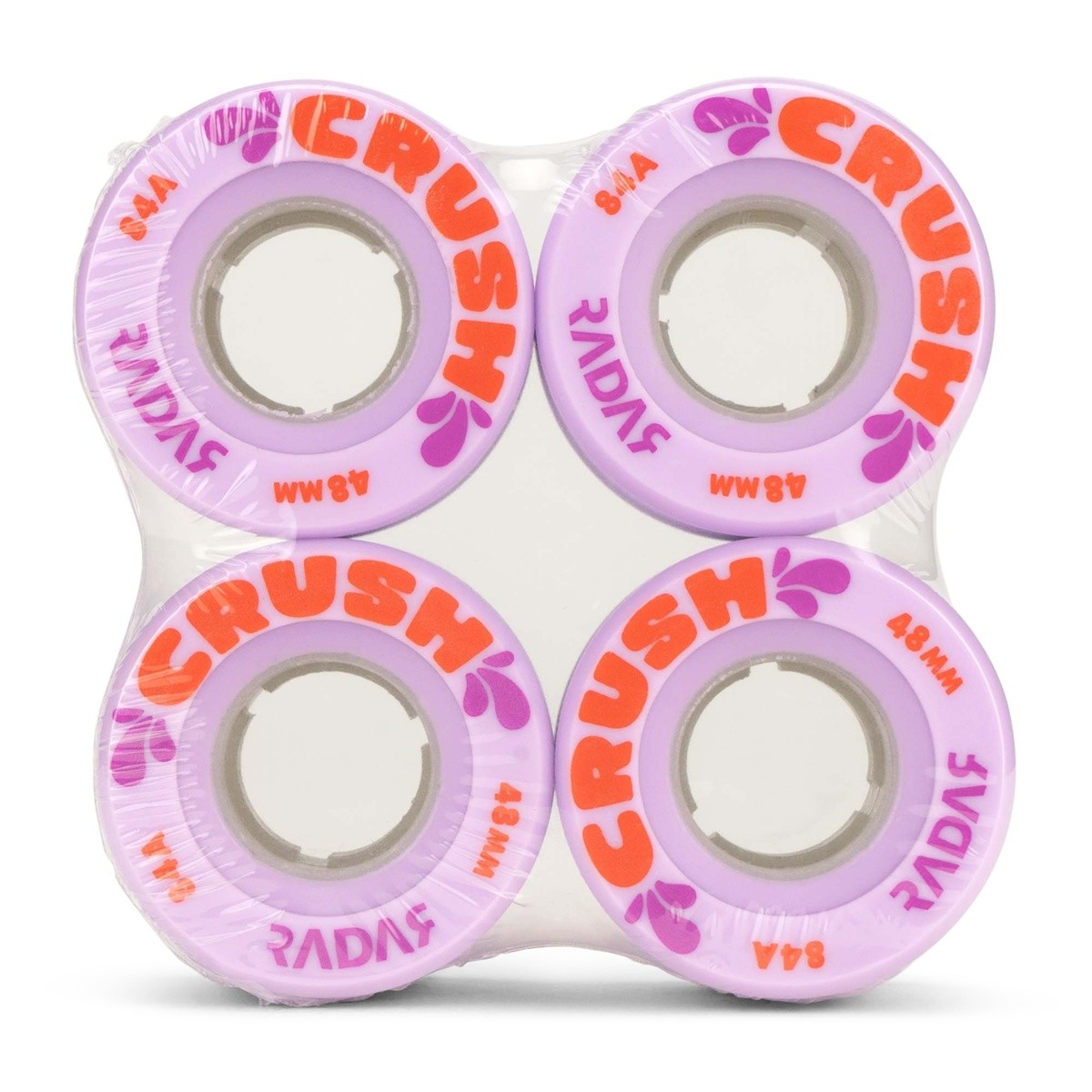 Radar Crush Roller Skate Wheels Lavender 84A (Pack of 4)