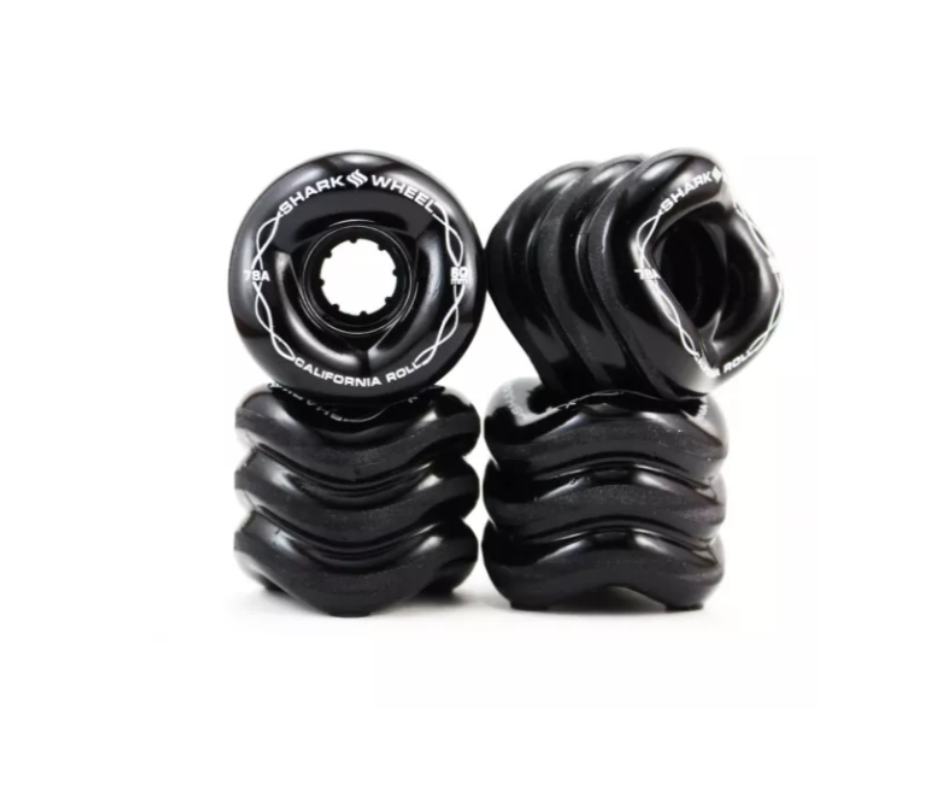 Shark California Roll Cruiser wheels 60mm 78A  Black  (Pack of 4)