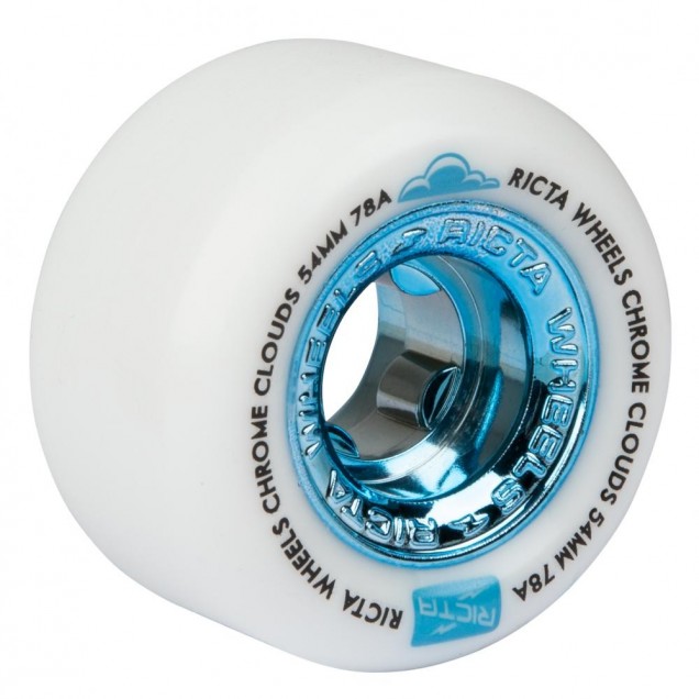 Ricta Chrome Clouds Blue 78a Skateboard Wheels - Blue (Pack of 4)