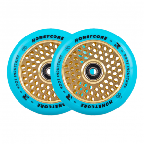 Root Limited Honeycore Pro Scooter Wheels 110mm (Pair) -Blue/Yellow