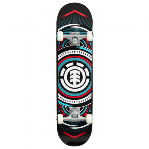 Element Hatched Red Complete Skateboard 7.75" - Black
