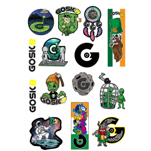 Gosk8 Sticker Sheet A3 - 14 stickers
