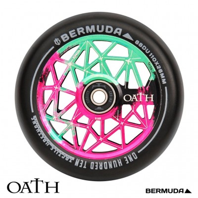 Oath Bermuda Scooter Wheel - Green/Pink/Titanium 110mm