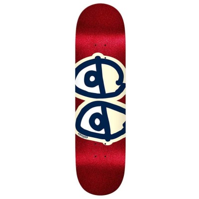 Krooked Eyes Glitter Fleck Skateboard Deck Red/Cream - 8.25"
