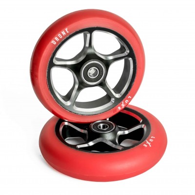 Drone Luxe 2 Scooter Wheels 120mm - Red PU (Pair)