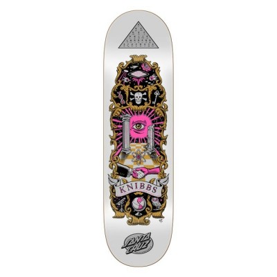 Santa Cruz Pro Knibbs Cryptic Skateboard deck White/Pink/ Yellow - 8.5"