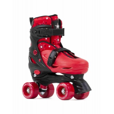 SFR Nebula Adjustable Quad Roller Skates - Black/Red