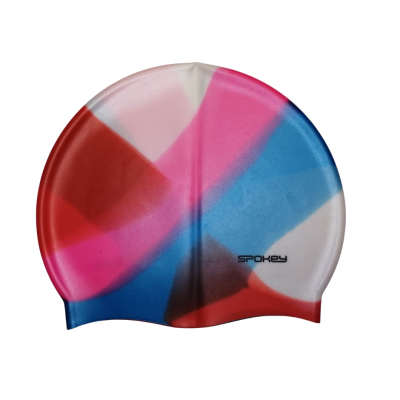 Spokey Silicone Swimming Cap Abstract - Pink/Blue/Orange
