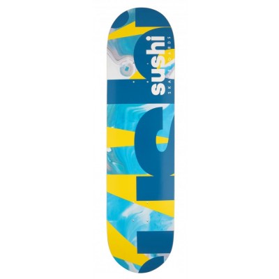 Sushi Spectrum Logo Skaterboard Deck 8" - Yellow/Teal