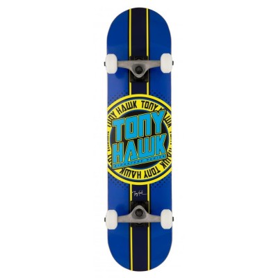 Tony Hawk SS 180+ Badge Logo  Complete	Skateboard 7.5" - Blue/Yellow