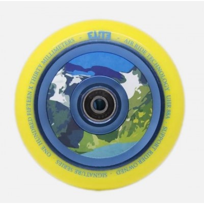 Elite Air Ride Aqua Scooter Wheels 110mm (Pair) - Yellow/Blue