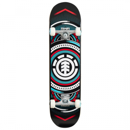 Element Hatched Red Complete Skateboard 7.75" - Black
