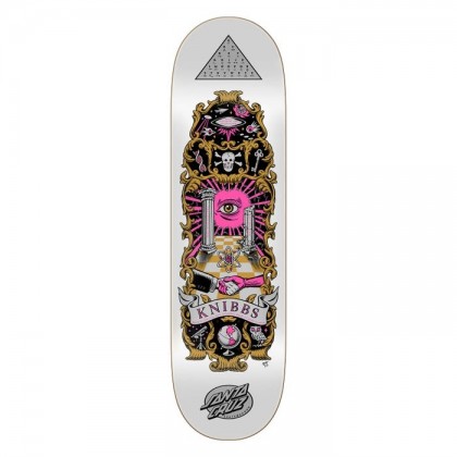 Santa Cruz Pro Knibbs Cryptic Skateboard deck White/Pink/ Yellow - 8.5"